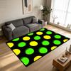 Retro Abstract Green Yellow Black Fluffy Carpet Modern Home Decor Living Room Large Size Rug Non-slip Washable Gaming Floor Mat