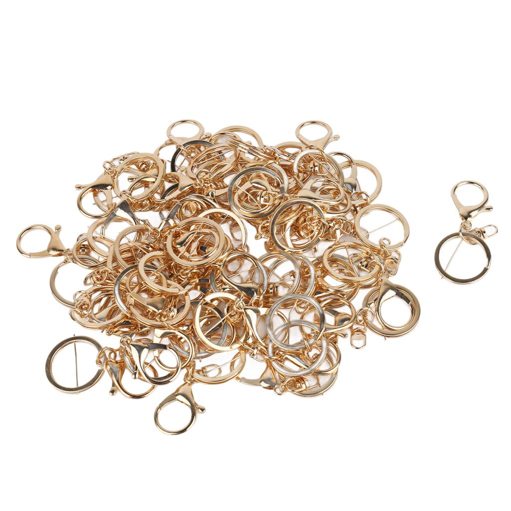 50pcs Key Ring with Snap Hook Alloy Key Ring Lobster Clasp for Keychain Jewelry DIY Craft Lanyard