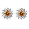 925 Sterling Silver D Color Moissanite Sunflower Stud Earrings - Student Gift