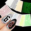 3D(0-9) Numbers Nail Sticker Black White Gold Silver Retro Numbers Nail Decals 8*10 Self-Adhesive Personalized Letter Nail Decor