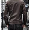 Męska skórzana marynarka garniturowa męska Slim Fit krótki płaszcz Moda męska skórzana kurtka Streetwear Casual Blazer Kurtki Męska odzież wierzchnia