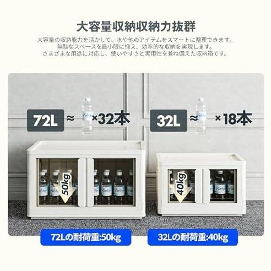 FLEXISPOT storage box costume case container ST foldable stackable casters clothing document (White (Type B) 32L (3 pieces))
