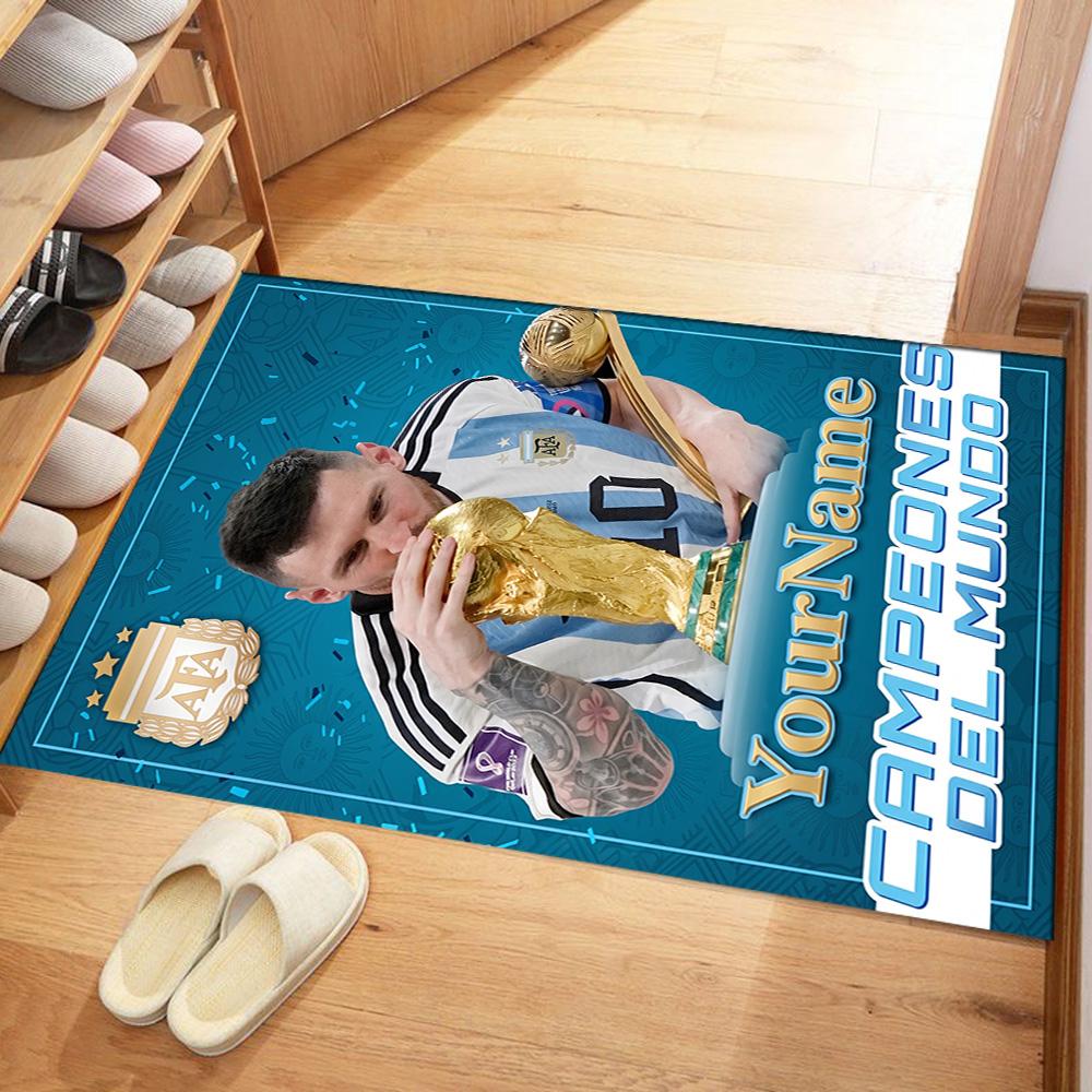 Messi 400 Customize Your Name Area Rug Perfect for Study room Kitchen Entryway Playrooms Antislip Carpet Decorate Offices