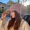Wool Hat Women's Autumn and Winter Fleece Thickened Ear Protector Knitted Hat Thermal Cap Casual Outdoor & Christmas Wear