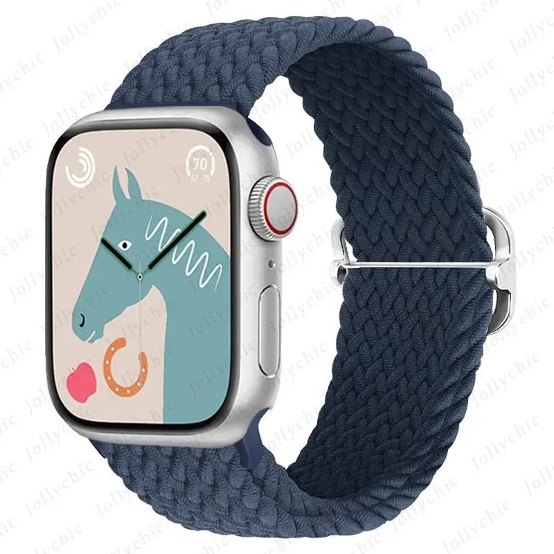 Braided Solo Loop For Apple Watch Ultra Band 40mm 44mm 41mm 38mm 49mm 45mm Elastic Nylon Bracelet iWatch Series 9 8 7 3 Se Strap