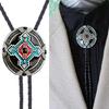 1 Pc Braided Shoestring Totem Bolo Tie Carved Charm Cowboy Necktie Necklace