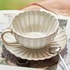 Elegant Ceramic Cup and Saucer Set for Tea Coffee White Large