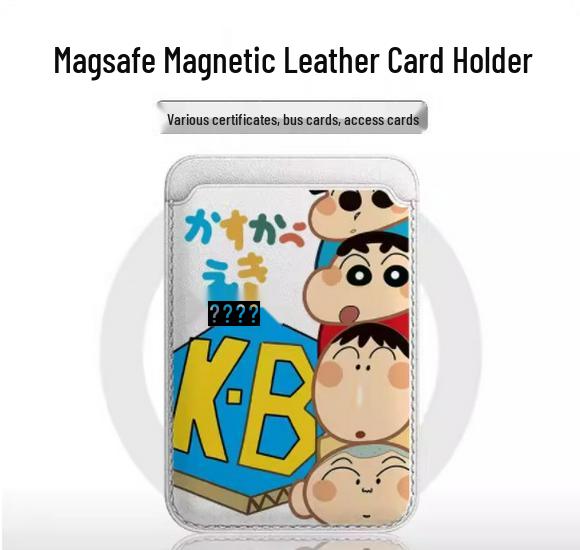 Spring Festival Magnetic Leather Card Holder Case for Apple with MAGsafe Single Card Holder