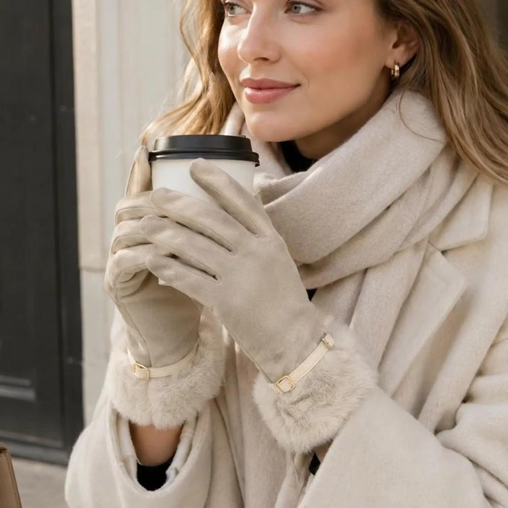 Plush Lining Winter Gloves Warm Thick Gloves New Touch Screen Gloves Women