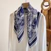 New landscape printed silk scarf square scarf high-end shawl professional versatile neck small square scarf headscarf women'