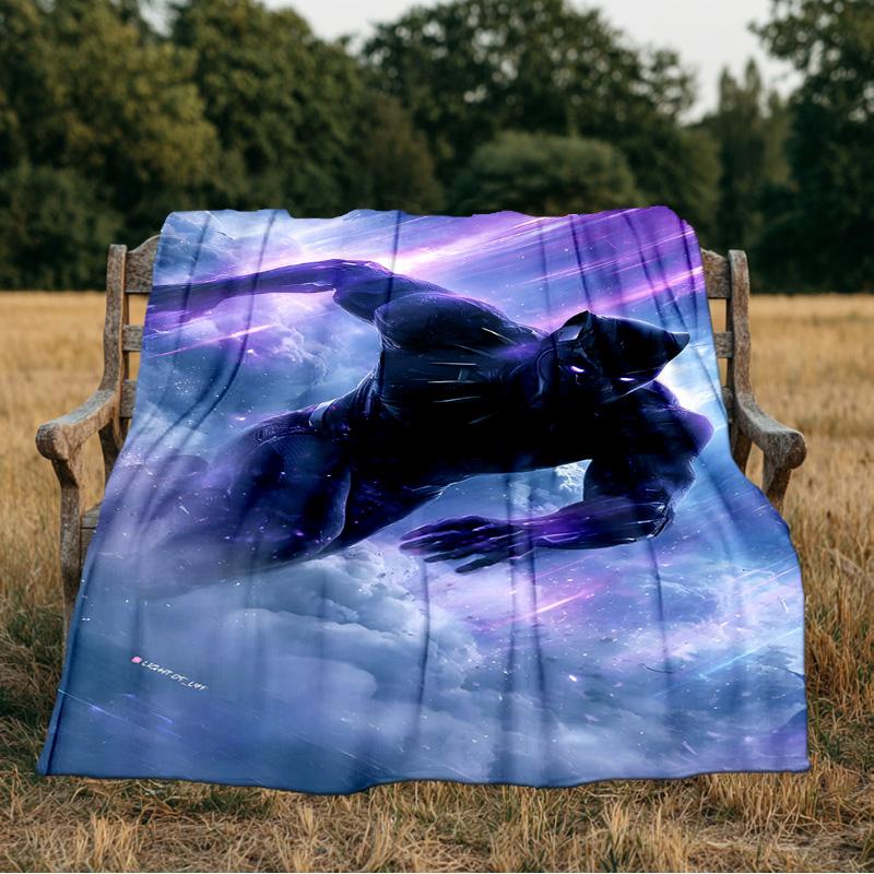 Black Panther Flight Blanket Flannel Throw for Sofa, Indoor, Camping, Living Room, Office, Chair, And Bed Soft Birthday Gift
