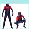 Costum Cosplay Spider-man Miles Morales Pentru Adulți Și Copii Salopetă Și Glugă din Fibră de Poliester Incluse