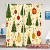 2pcs,Curtains Christmas Tree Baubles Festive (2) Contemporary Popular Curtains Durable 100% Polyester Fabric Curtains