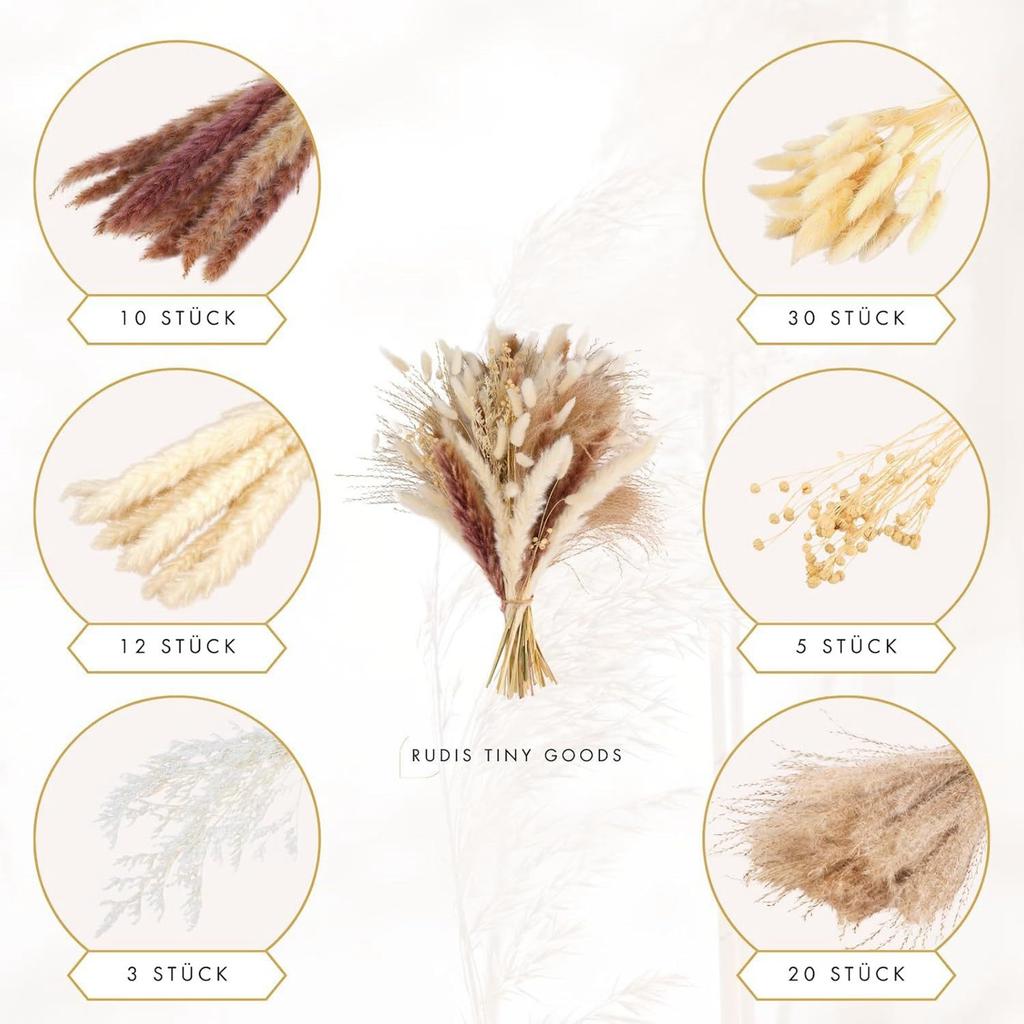 Feather Decoration 44cm High - Beautiful Bouquets, Dried Flowers, Feather Grass - Used For Wedding Or Dried Flower Decoration.