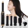 5-in-1 Hot Air Brush Set: Automatic Curler, Straightener, Multifunctional Hair Dryer with Replaceable Heads