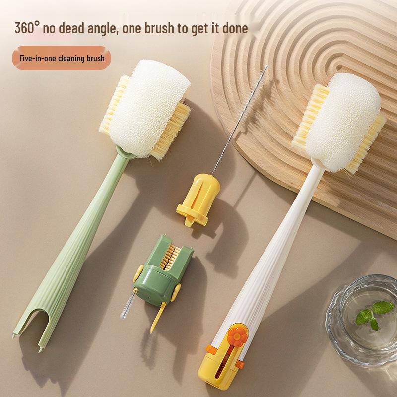 Multi-functional Long Handle Cup & Bottle Cleaning Brush with Soft Bristles
