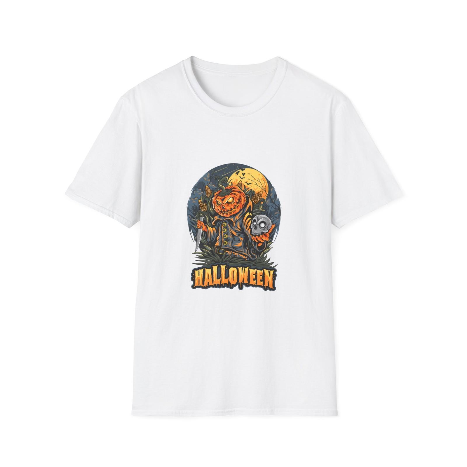 Halloween Themed Unisex Softstyle T-Shirt, Spooky Tee, Fall Apparel, Trick [...] S