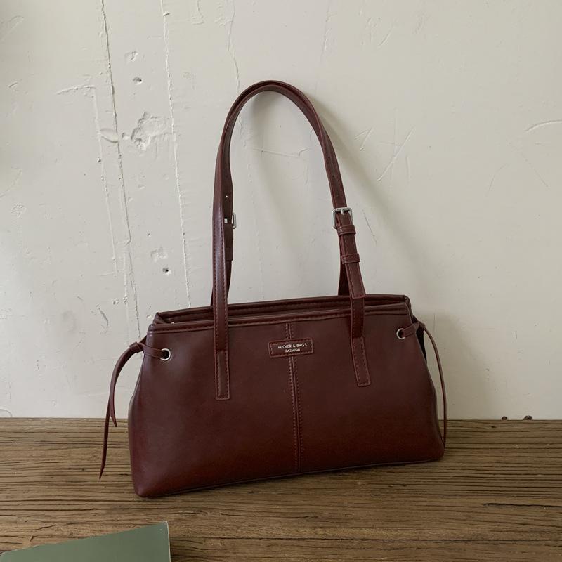 Einfache und Retro-Achseltasche, Damenmodische Hand-Schultertasche, Pendler-Achseltasche mit großem Fassungsvermögen