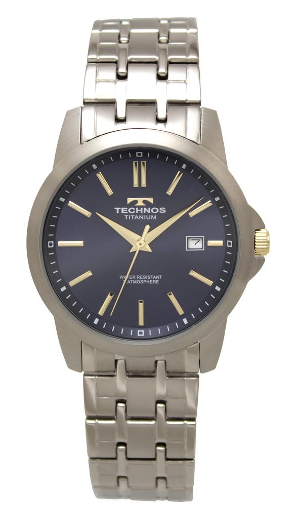 TECHNOS Date Titanium T9B75IN Men's Silver Watch