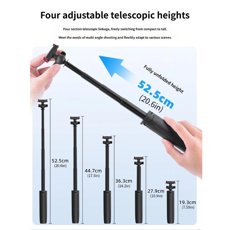 Magnetic Quick Release Tripod Stand With 360 Degree Ball Head For Action Cameras Compactly And Portable