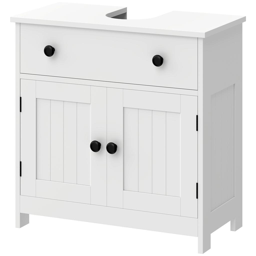 Washbasin Cabinet Modern And Freestanding With Soft Close Hangers Drawer And 2 Doors White