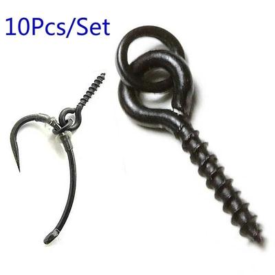 10pcs Carp Fishing Accessories Pop Up Boilie Fishing Bait Screws With Ring Swivels For Fishing Hook Hair Rig Connector Tackle