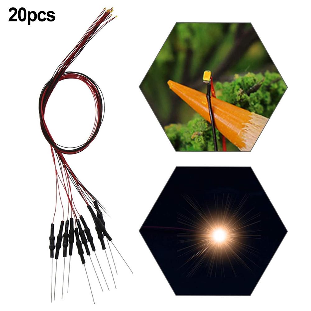 20 Stück Vorverkabelt Für SMD LED 0402 Warmweiß Leuchtdiode 12V Verkabelte Anschlüsse Für DIY Landschaften Zum Erstellen Eines Natürlichen Aussehens