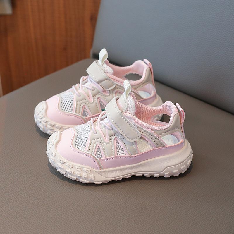 Boys Girls Sports Sandals Hollowed-out Breathable Kids Running Shoes Non-slip Toes Capped 2025 Summer New Students Sandas Soft