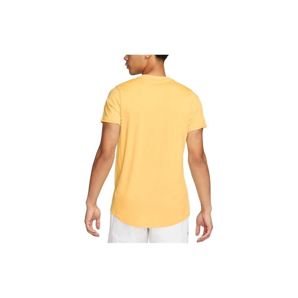 Nike Solid Color Brand Logo Round Neck Short Sleeve T-Shirt Men Tops Yellow DD8317-848