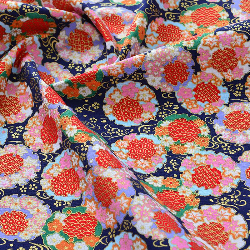 Breiter 140cm Baumwoll-Japanischer Stil Bronzefarbener Jacquard-Satin-Stoff für Cheongsam Kimono Nähen DIY Tasche Handgefertigter Patchwork-Stoff