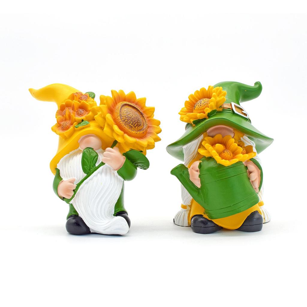 Resin Sunflower Dwarf Ornaments for Garden and Windowsill Decor