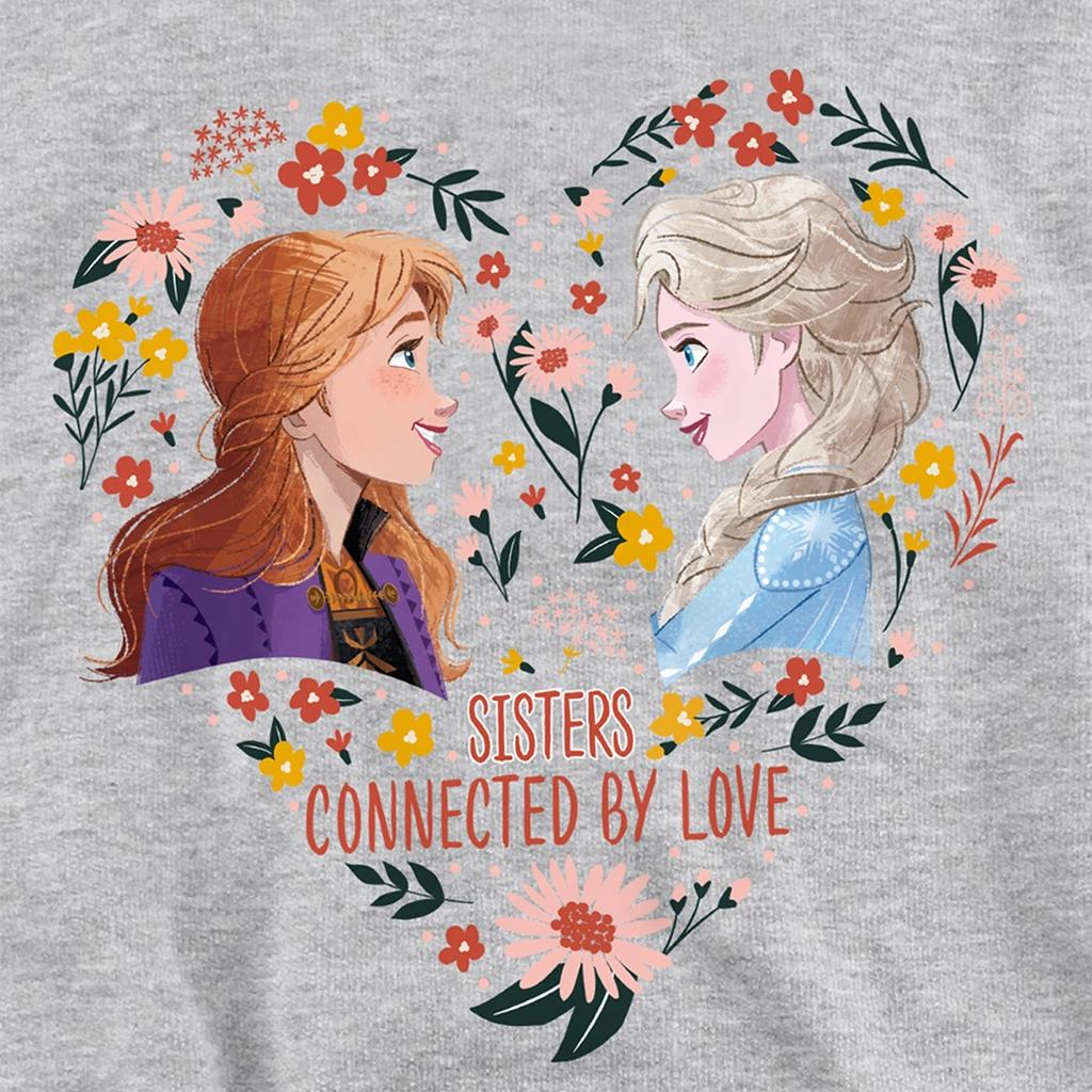 Frozen Childrens/Kids Sisters Connected By Love Elsa & Anna Heather Pullover Hoodie