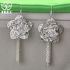 Gorgeous Jewelry 925 Sterling Silver Flower Tassel Drop Earrings Women Charm Wedding Engagement Party Gifts Classic Accessories