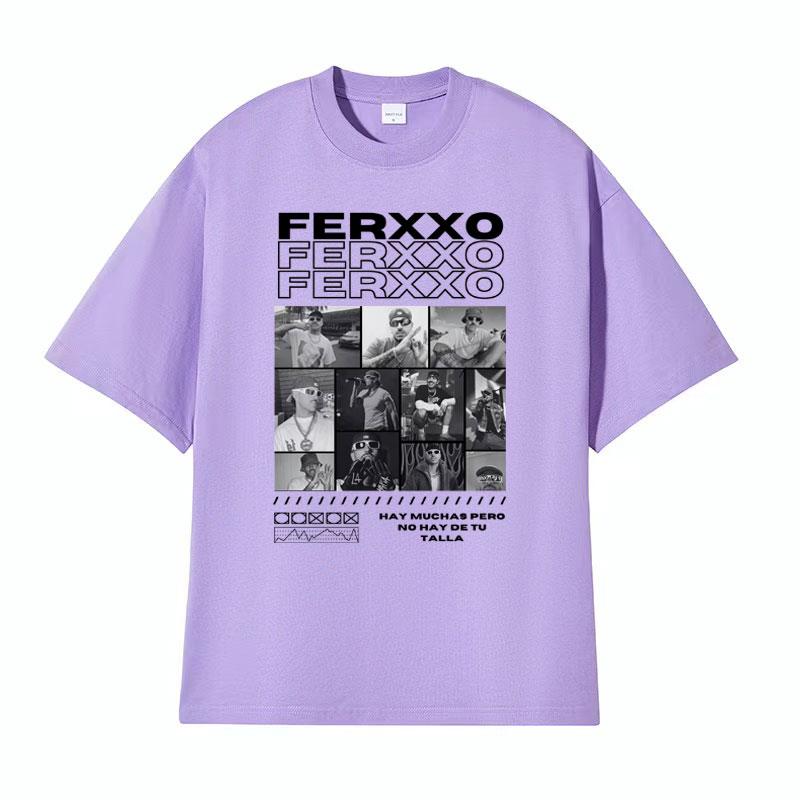 Rapper Feid Ferxxo Concerto Grafica Cover Maglietta Uomo Donna Hip Hop Retro Alta Qualità Maglietta Casual Cotone Girocollo Magliette Top
