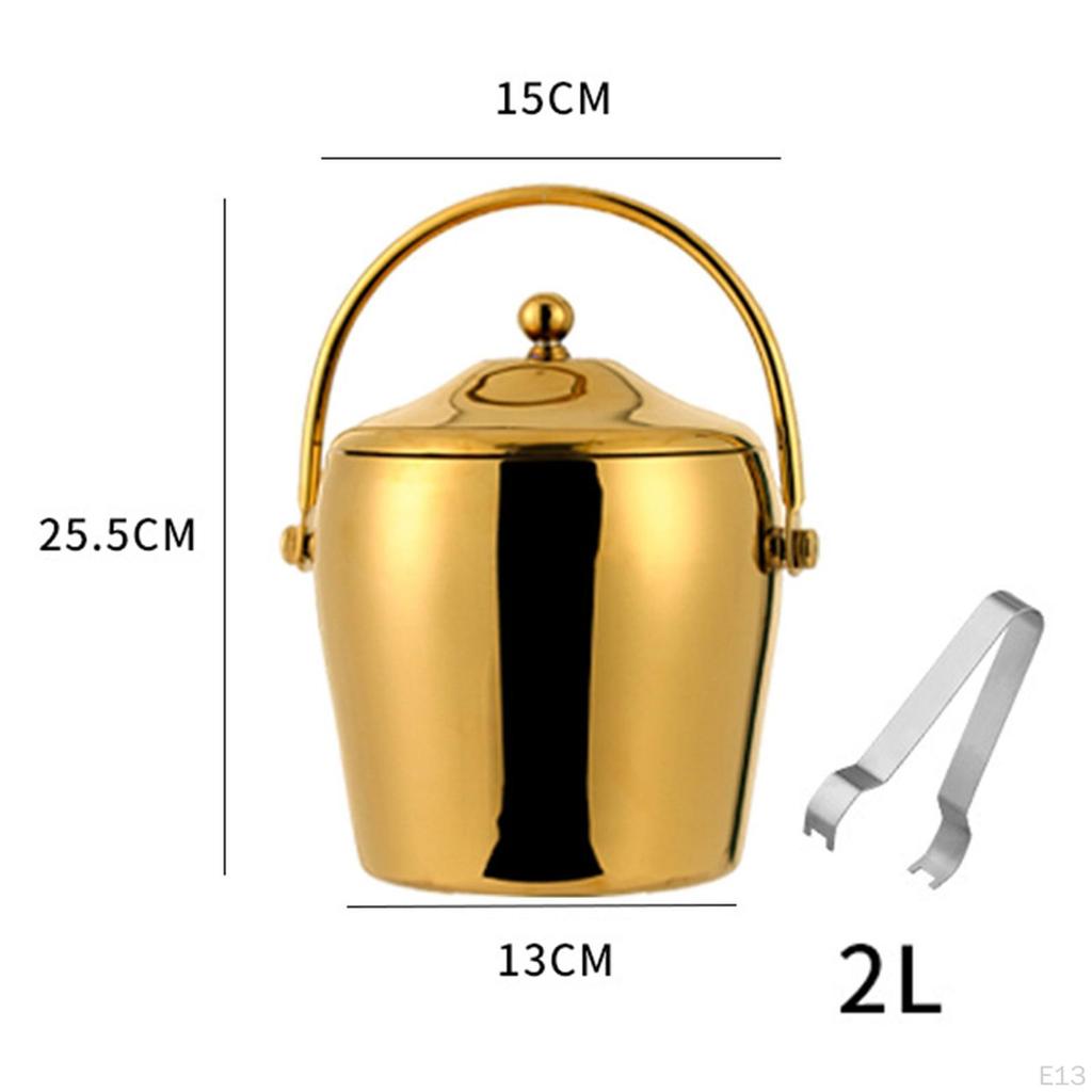Doppelwandiger Eiswürfelbehälter Isolierte Edelstahlbehälter Metall Getränke-Wanne für Zuhause