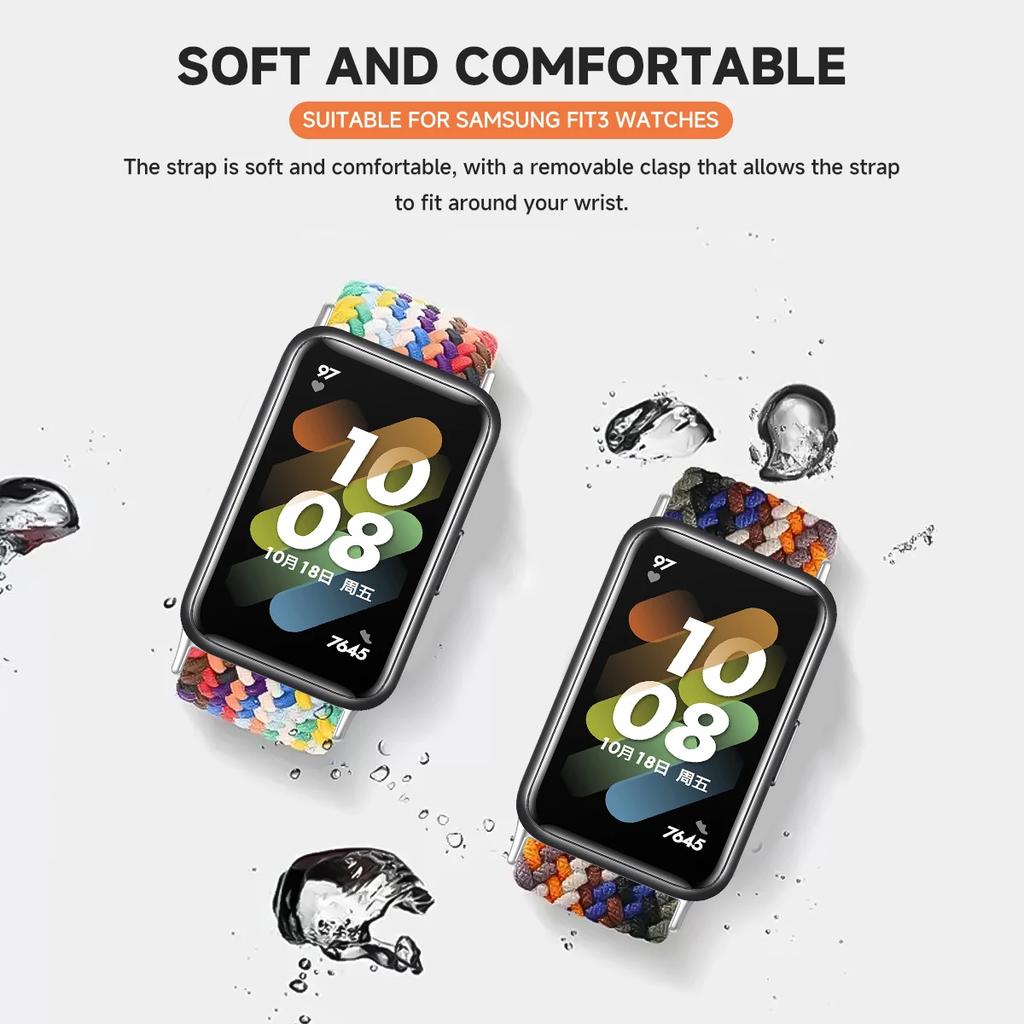 Bands for Galaxy Fit 3 Strap Accessories Sport Nylon Braided Adjustable Replacement Correa Bracelet for Samsung Galaxy Fit3 Band