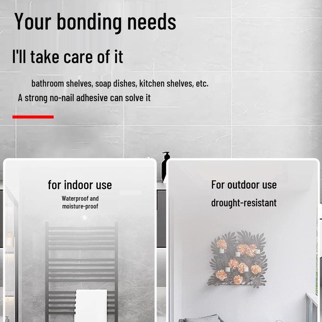 High-Viscosity Quick-Dry No-Nail Adhesive for Walls & Glass