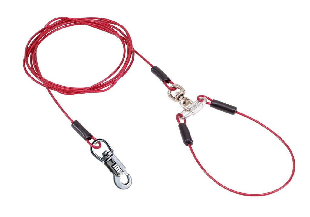 Petio Robustes Geschirr Lange Drahtkette Plus Rot für Mittelgroße Hunde 3,5 mm