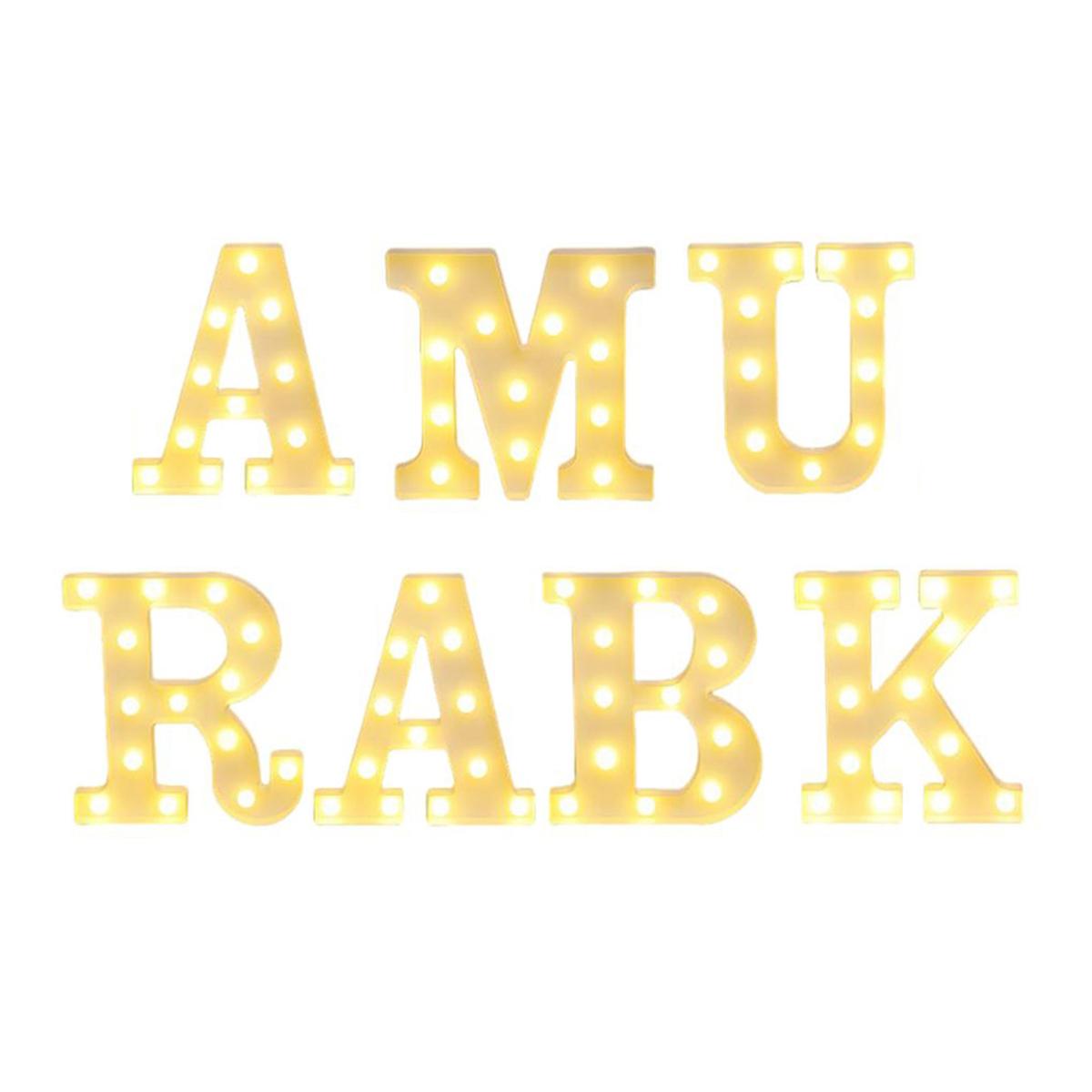 

Yousheng 7 шт. светодиодные буквы, вывески, украшения на батарейках, для использования в помещении и на улице, неоновые огни, украшение для стола B