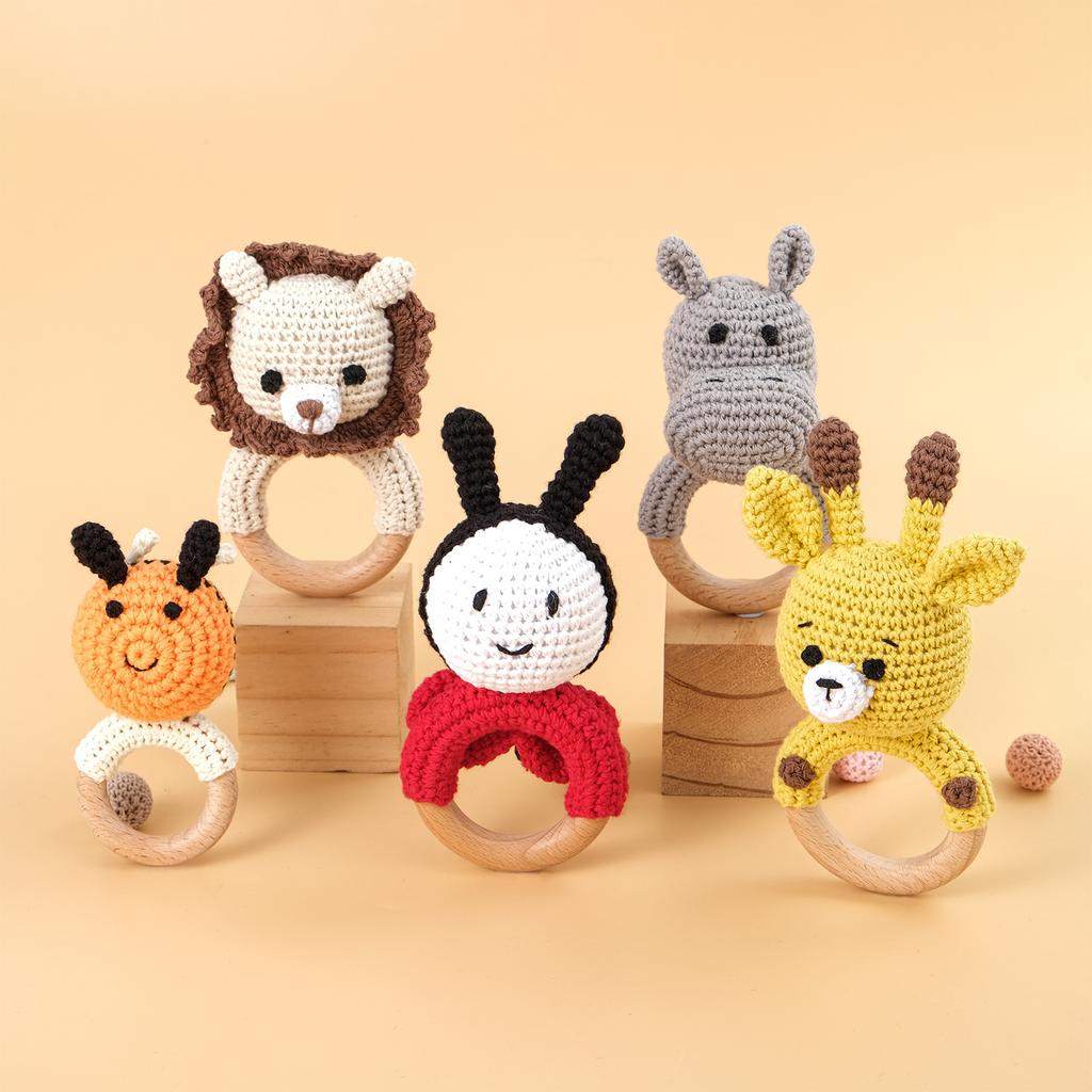 Creative Hand-Knitted Rattle 0-1 Year Old Baby Rattle Toy Child Soothing Can Bite Hand-Held Rattle Gift