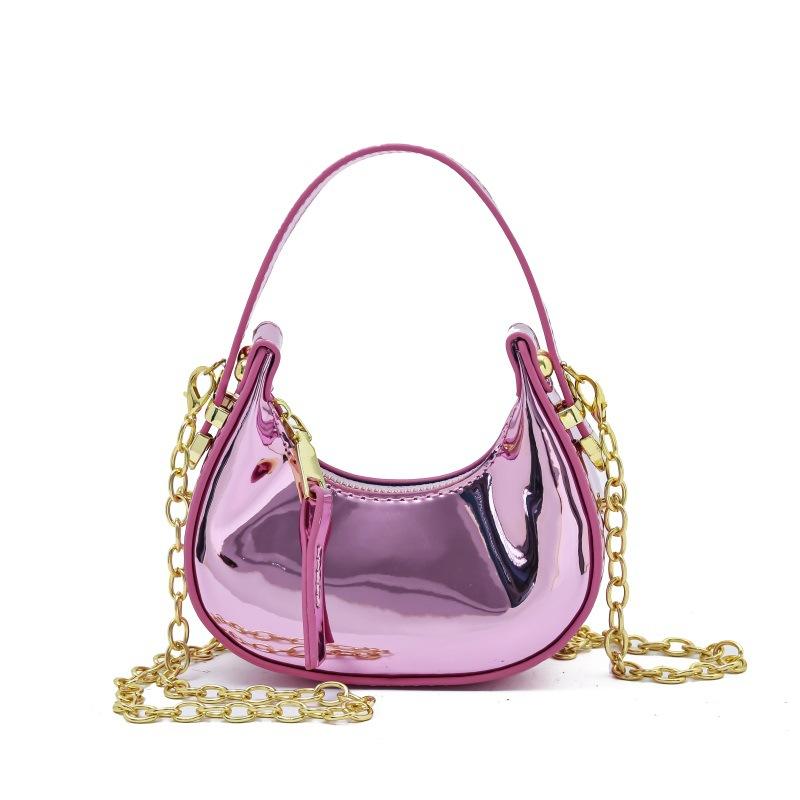 

Сумка для зовнішньої торгівлі жіноча 2025 новий ins Інтернет-знаменитість міні-місяць сумка модна лакова шкіра ланцюжок сумка-месенджер тренд рожевий