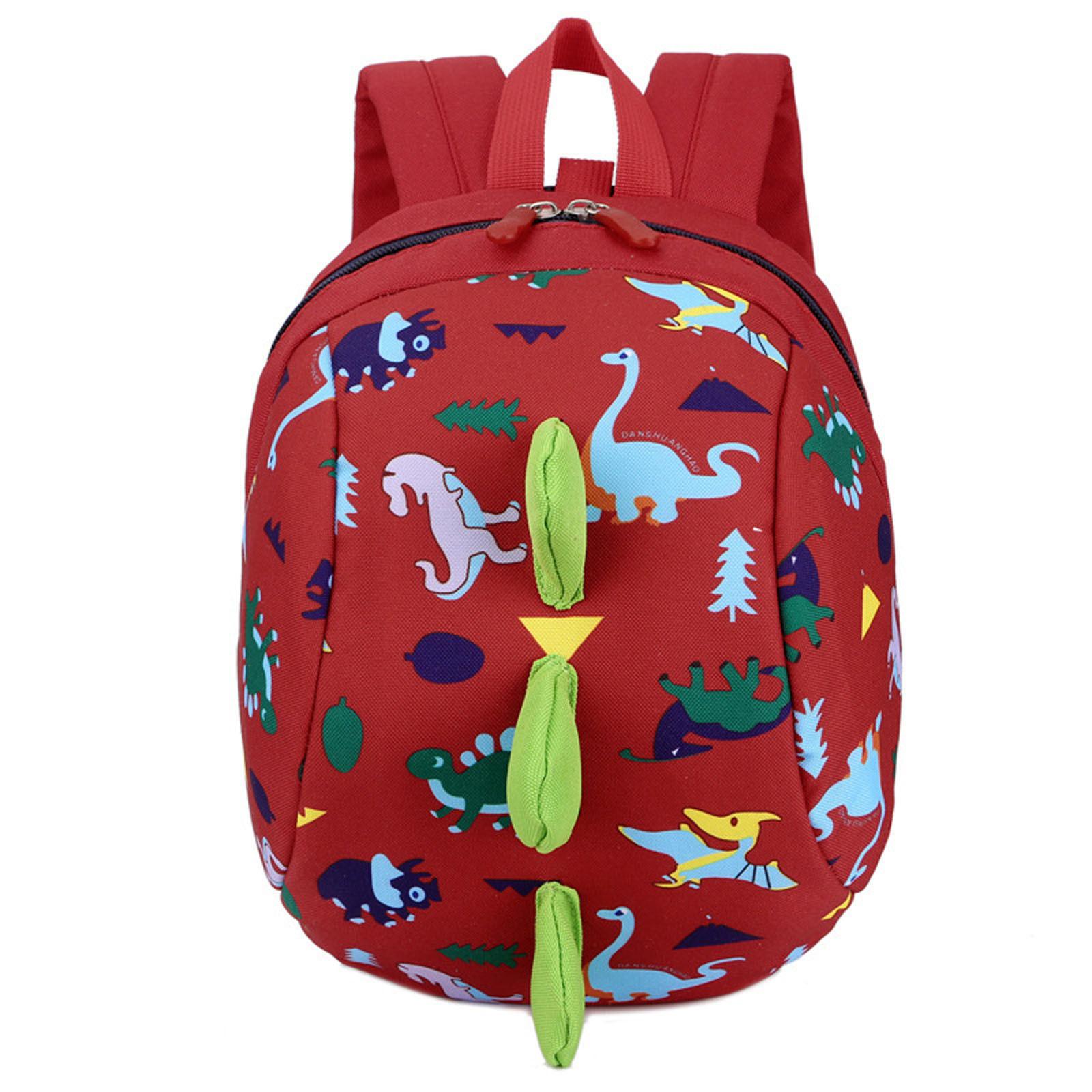 

Boys And Girls Cartoon Cute Dinosaur Light Backpack Canvas Traveling Small Backpack Toddler School Bag One Size красный