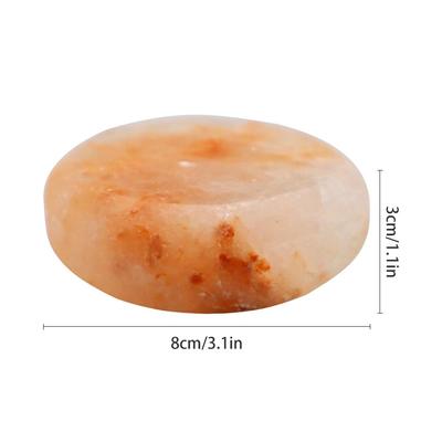 6PCS Flat Oval Massage Stone Pink Crystal Stone For Massage Therapy Deodorant And Salt And Sugar Scrubs Personal Care
