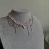 Irregular Choker Vintage Tassel Chain Heart Pendant Necklace For Women Female Natural Stone Vacation Beach Chain Gift N0550