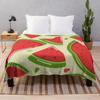 Coperta Morbida Anguria Rossa Matrimoniale Leggera in Pile di Flanella per Divano Letto Divano Viaggio Campeggio per Bambini Adulti