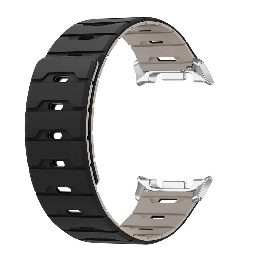 Magnetiskt Band För Samsung Galaxy Watch 8/8classic Ultra 2025/7 47mm Tvåfärgat Silikonband För Galaxy Justerbart Sportarmband