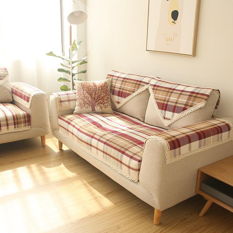 Red Sofa Cushion Wedding Four Seasons Universal Cotton Sofa Cushion Wedding Engagement with Sofa Towel Sofa Cover Cover Cloth