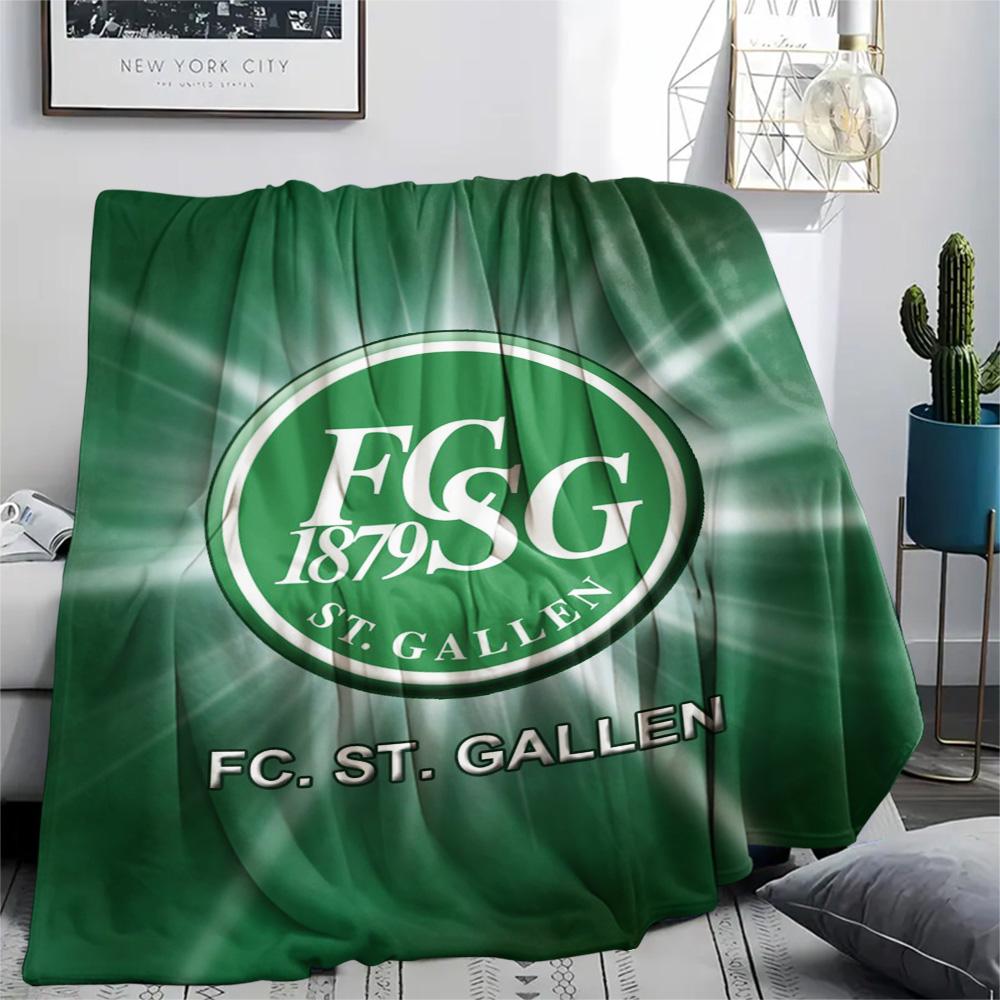 1 szt. FC St. Koc Flanelowy z Nadrukiem Gallen Wysokiej Jakości Ciepły Komfortowy Pokrycie na Wszystkie Pory Roku Idealny na Prezenty Wystrój Domu