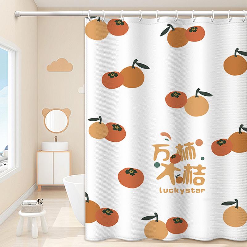 JINRUN Bathroom Thickened Waterproof Curtain Mildew Proof Shower Curtain Shower Partition Curtain Shower Curtain Bathroom Curtain Free Perforation