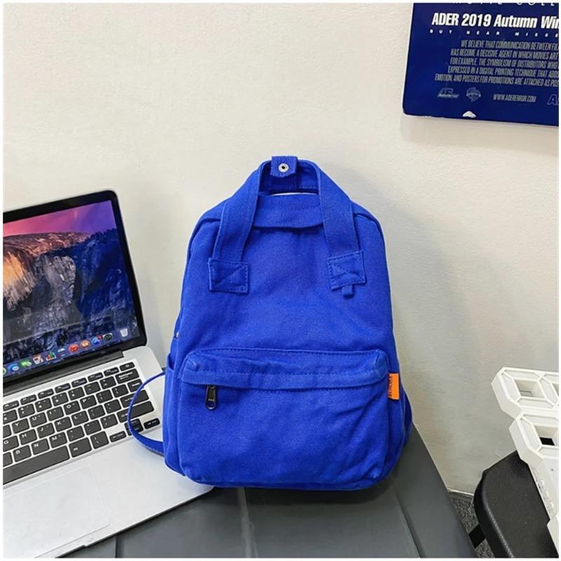 

Моющийся холщовый рюкзак, сумка, индивидуальный женский, простой и удобный, для студентов колледжа, школьный рюкзак для старшей школы No Name синий